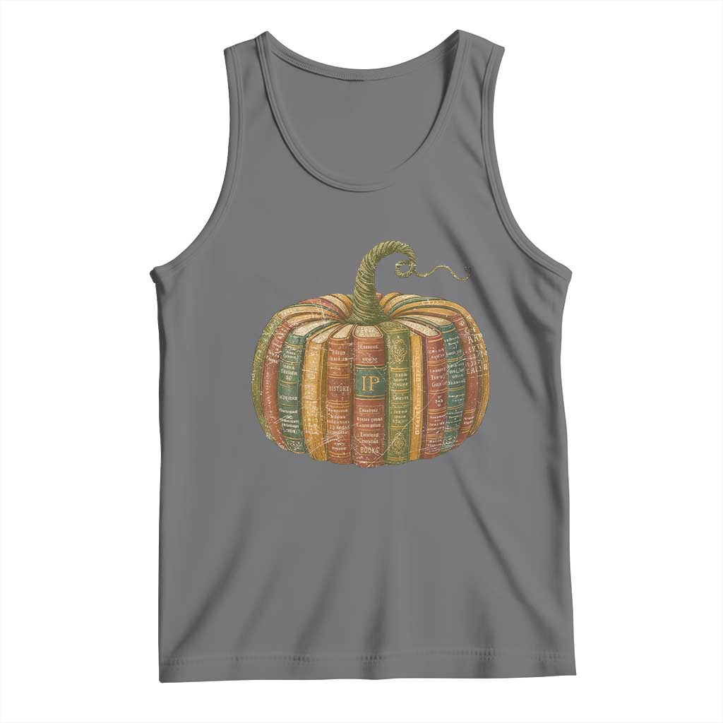 Book Pumpkin Autumn Fall Librarians Bookworm Teacher Tank Top - Wonder Print Shop