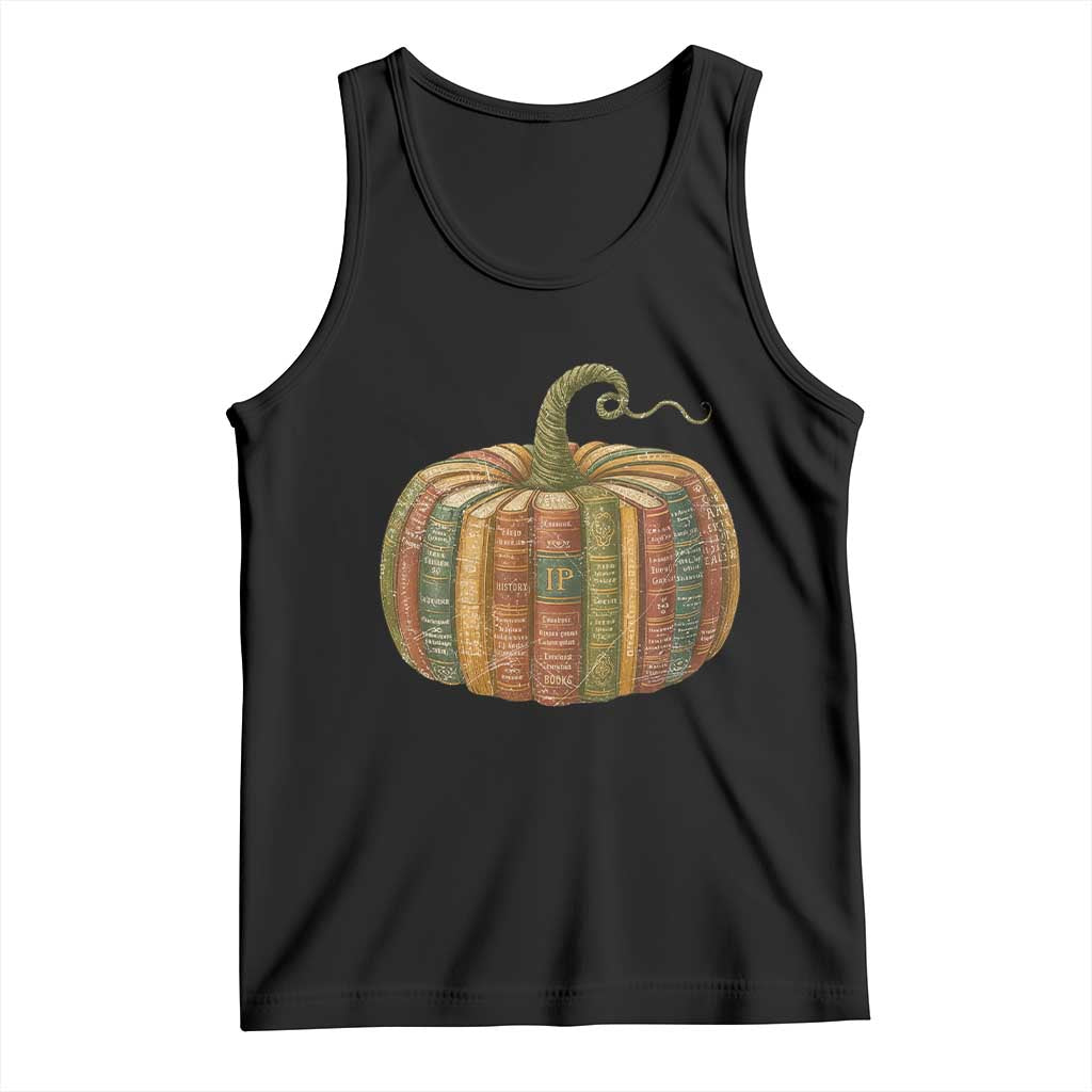 Book Pumpkin Autumn Fall Librarians Bookworm Teacher Tank Top - Wonder Print Shop