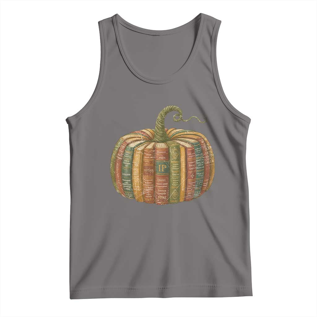 Book Pumpkin Autumn Fall Librarians Bookworm Teacher Tank Top - Wonder Print Shop