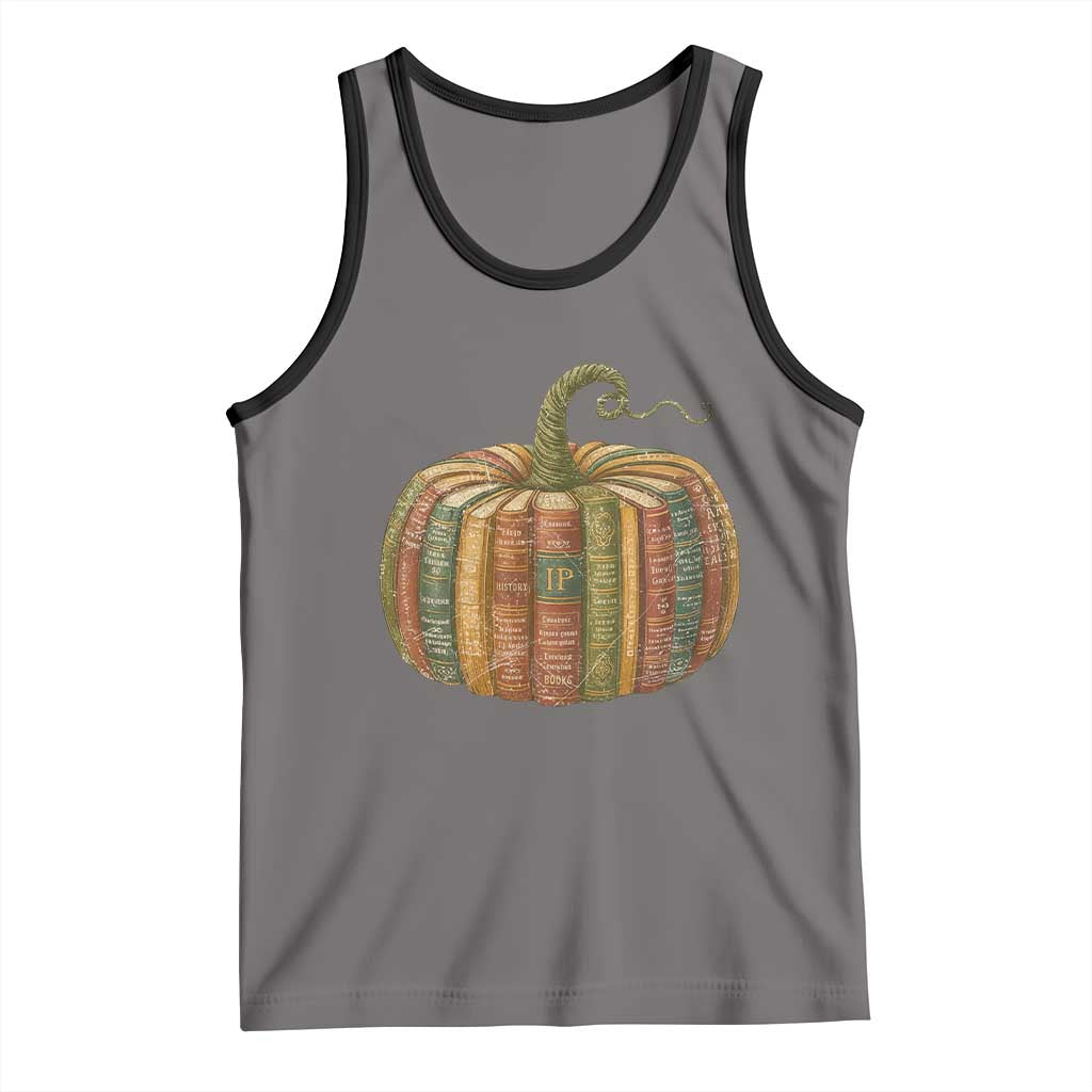 Book Pumpkin Autumn Fall Librarians Bookworm Teacher Tank Top - Wonder Print Shop