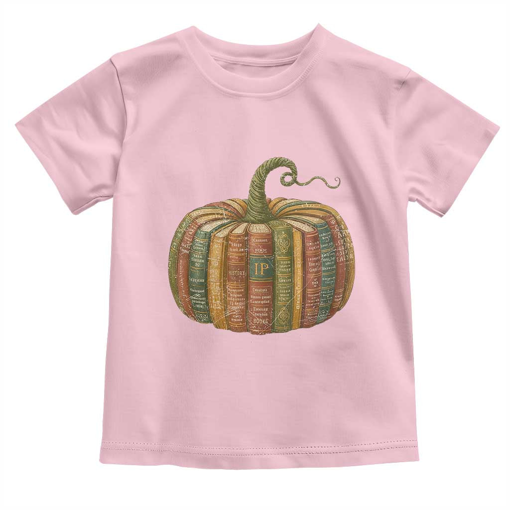 Book Pumpkin Autumn Fall Librarians Bookworm Teacher Toddler T Shirt - Wonder Print Shop