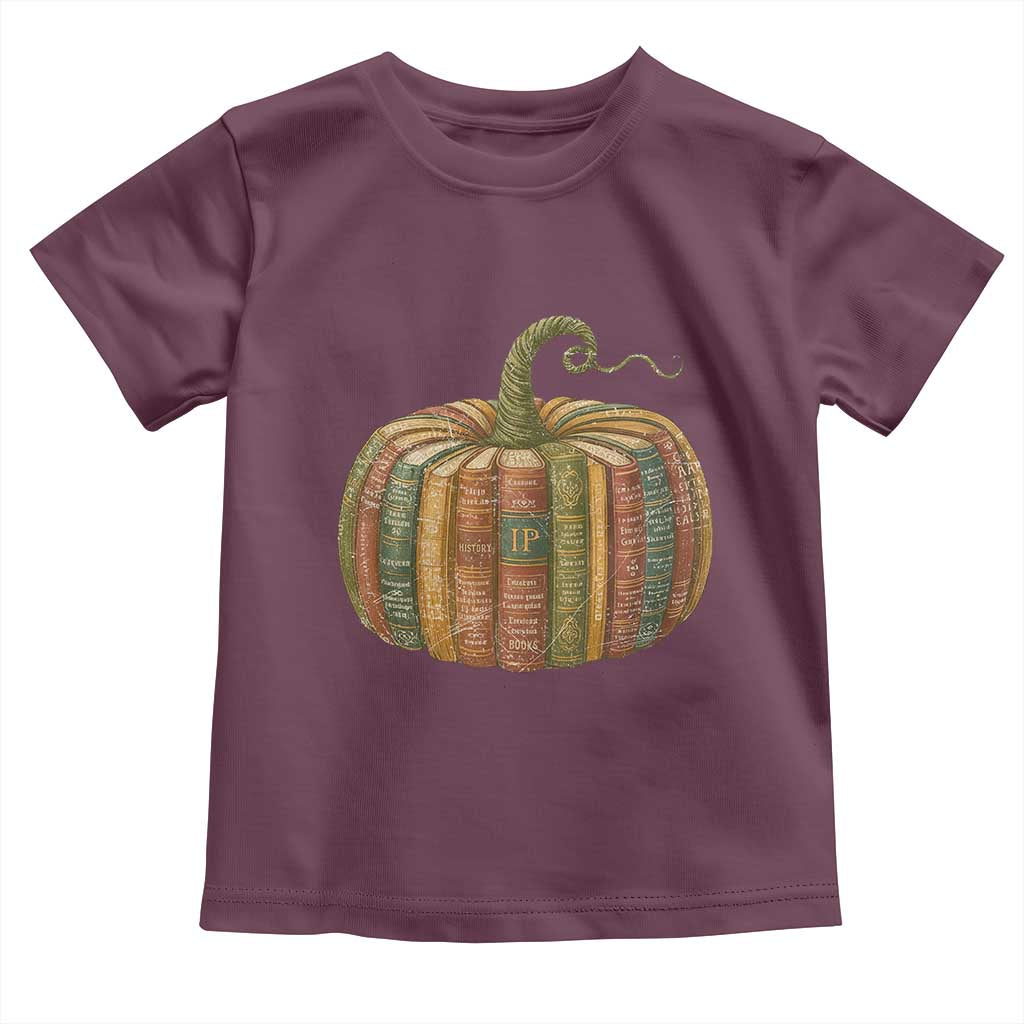 Book Pumpkin Autumn Fall Librarians Bookworm Teacher Toddler T Shirt - Wonder Print Shop