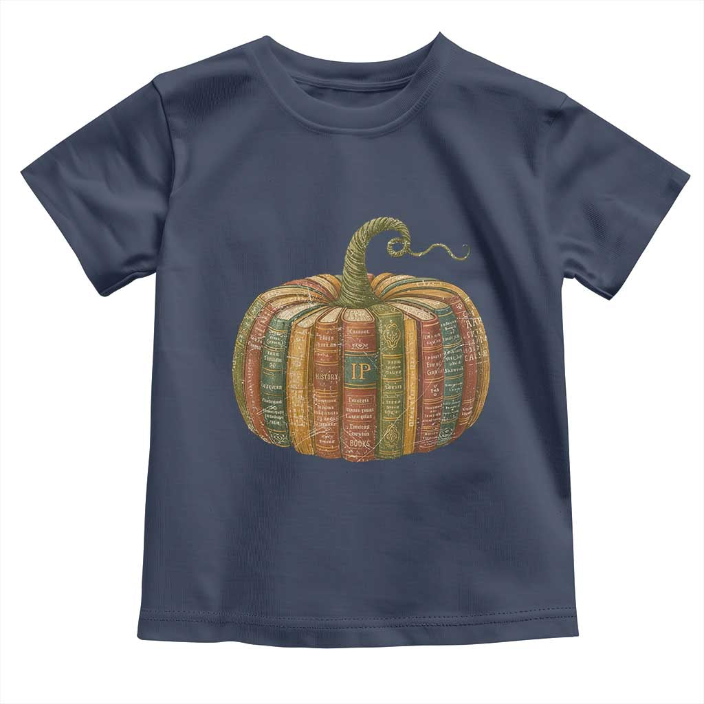 Book Pumpkin Autumn Fall Librarians Bookworm Teacher Toddler T Shirt - Wonder Print Shop