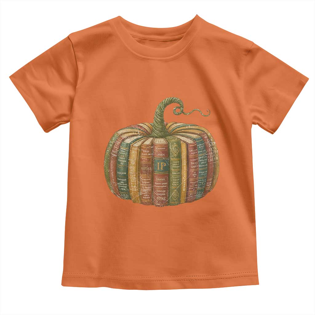 Book Pumpkin Autumn Fall Librarians Bookworm Teacher Toddler T Shirt - Wonder Print Shop