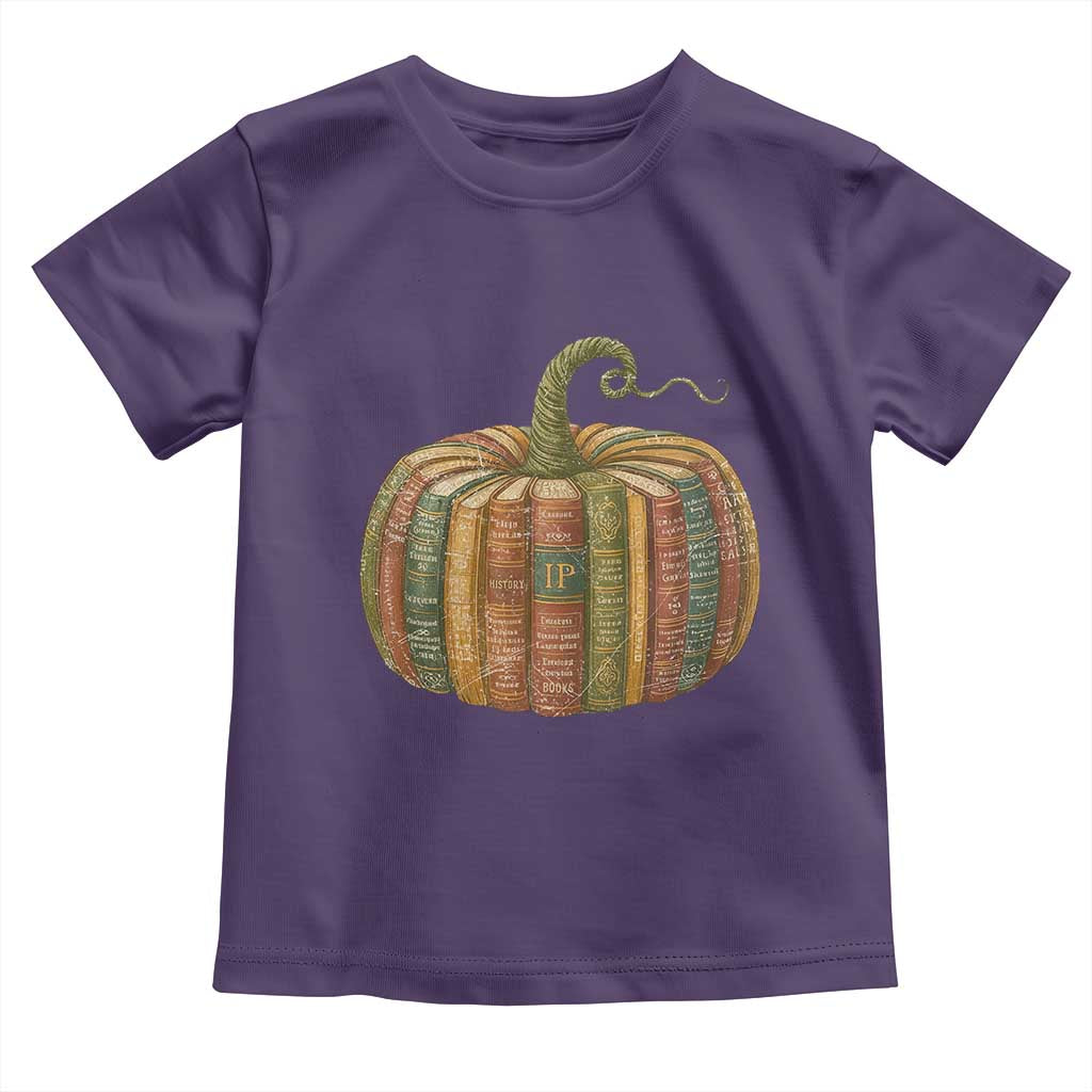 Book Pumpkin Autumn Fall Librarians Bookworm Teacher Toddler T Shirt - Wonder Print Shop