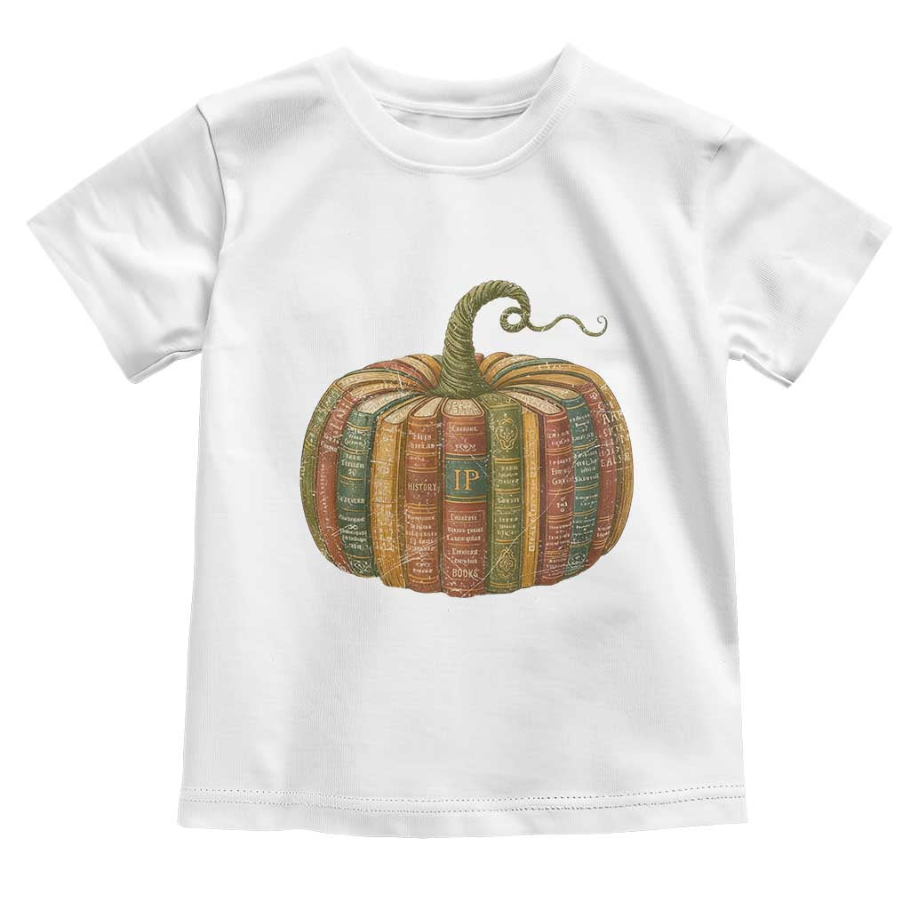 Book Pumpkin Autumn Fall Librarians Bookworm Teacher Toddler T Shirt - Wonder Print Shop