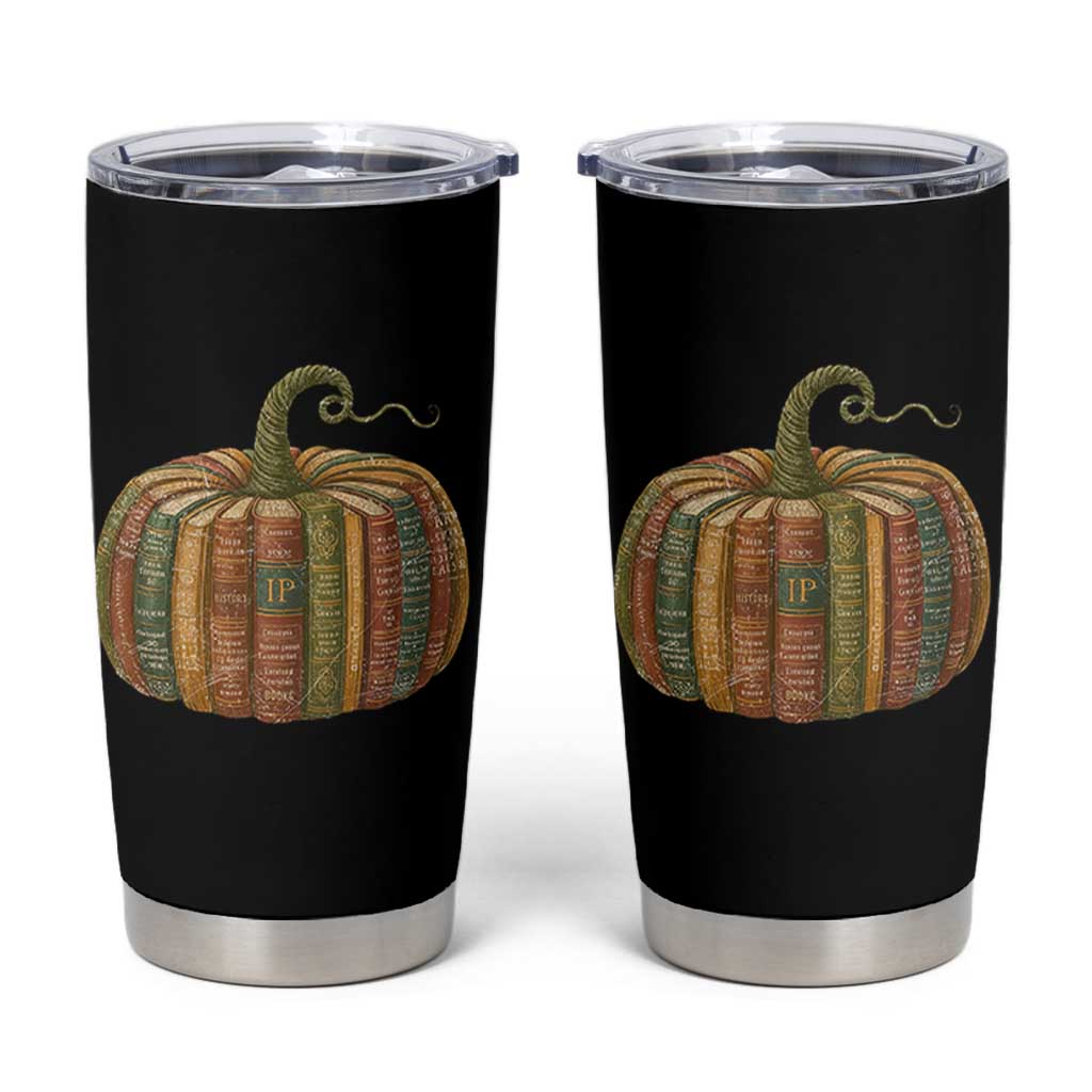 Book Pumpkin Autumn Fall Librarians Bookworm Teacher Tumbler Cup - Wonder Print Shop