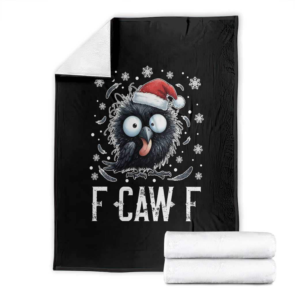 Funny F Caw F Christmas Crow Throw Blanket Santa Raven Xmas Holiday - Wonder Print Shop