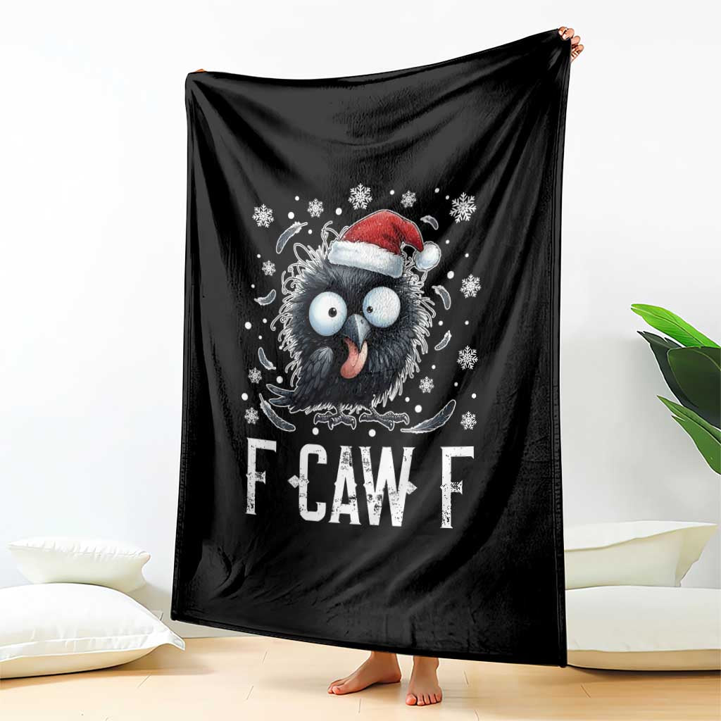 Funny F Caw F Christmas Crow Throw Blanket Santa Raven Xmas Holiday - Wonder Print Shop