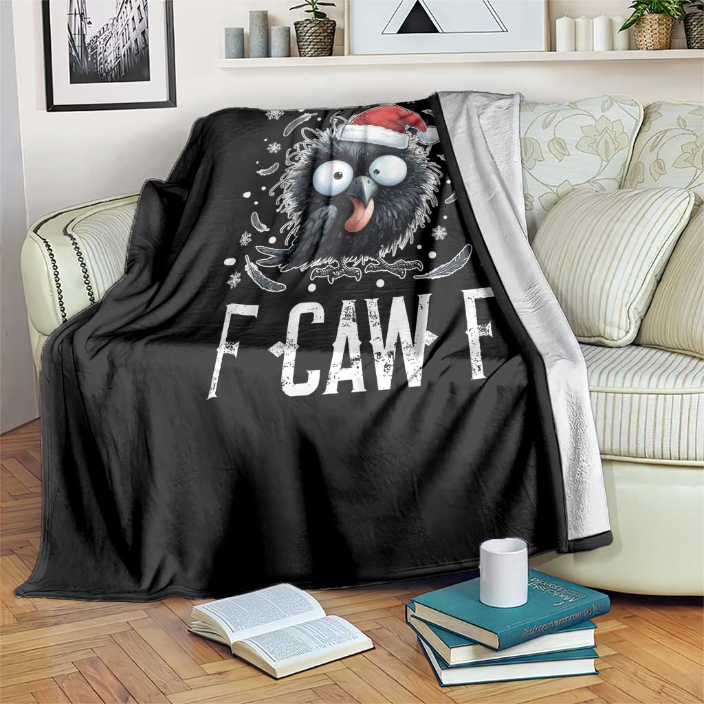Funny F Caw F Christmas Crow Throw Blanket Santa Raven Xmas Holiday - Wonder Print Shop