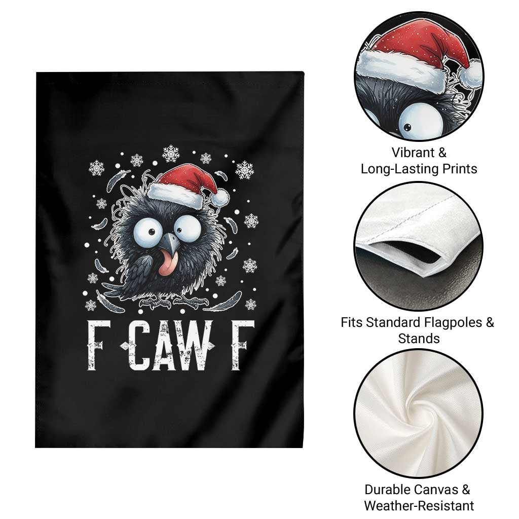 Funny F Caw F Christmas Crow Garden Flag Santa Raven Xmas Holiday - Wonder Print Shop