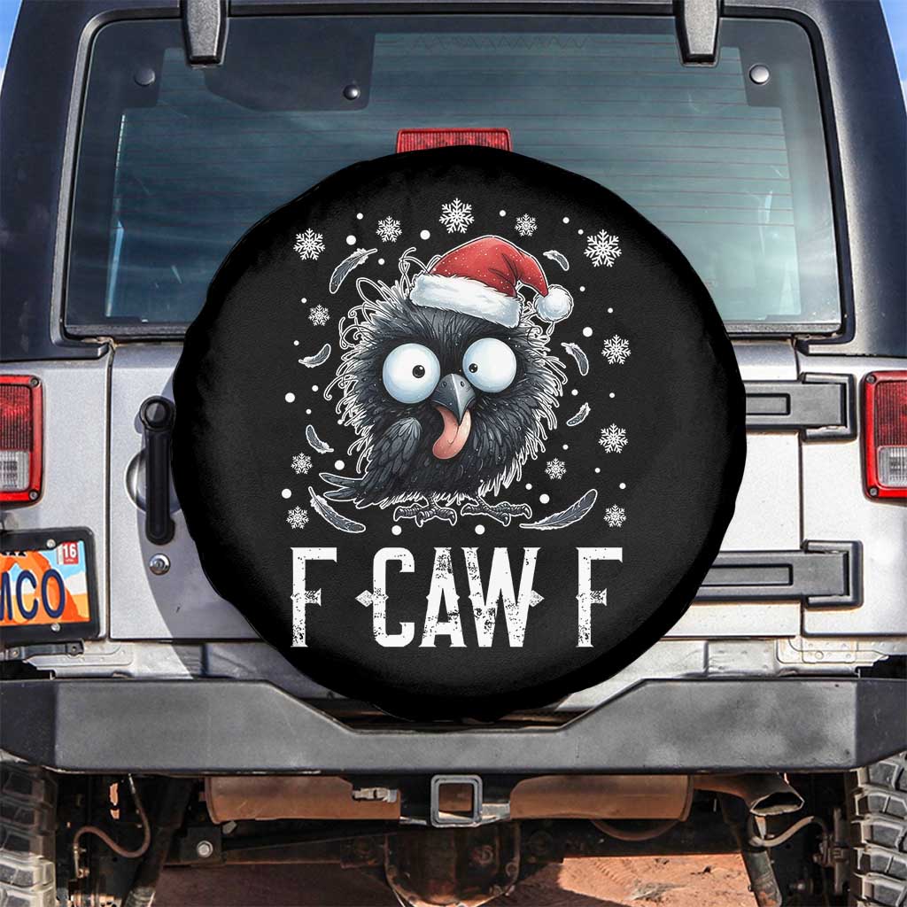 Funny F Caw F Christmas Crow Spare Tire Cover Santa Raven Xmas Holiday - Wonder Print Shop