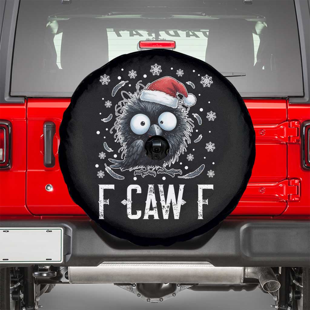 Funny F Caw F Christmas Crow Spare Tire Cover Santa Raven Xmas Holiday - Wonder Print Shop