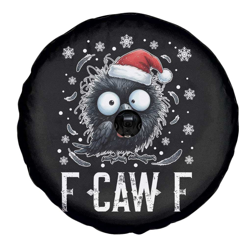 Funny F Caw F Christmas Crow Spare Tire Cover Santa Raven Xmas Holiday - Wonder Print Shop