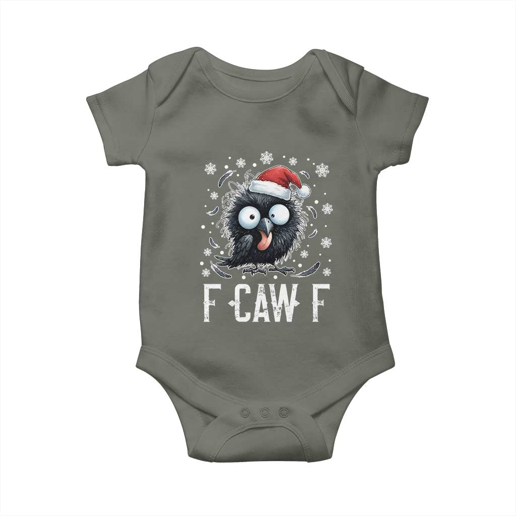Funny F Caw F Christmas Crow Baby Onesie Santa Raven Xmas Holiday - Wonder Print Shop