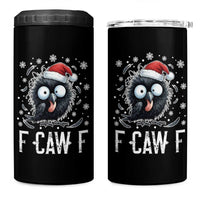 Funny F Caw F Christmas Crow 4 in 1 Can Cooler Tumbler Santa Raven Xmas Holiday - Wonder Print Shop