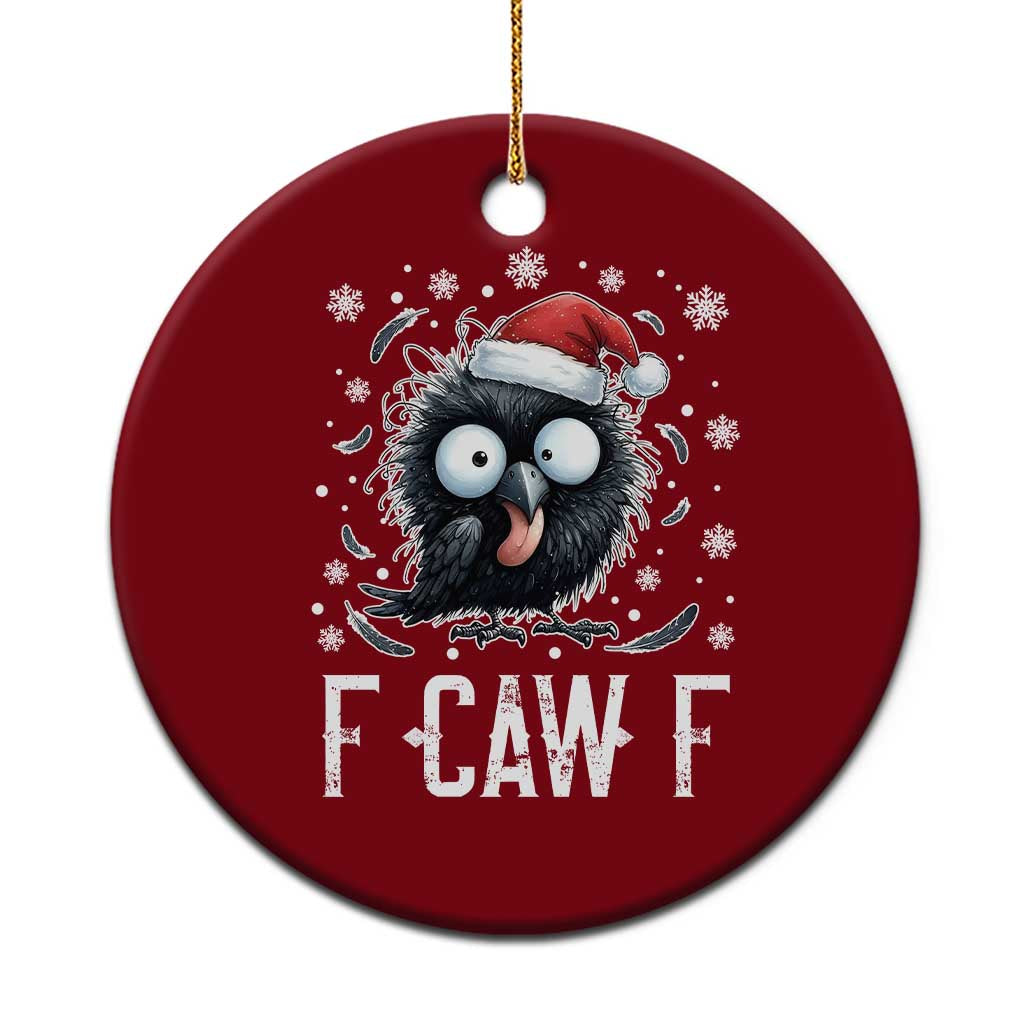 Funny F Caw F Christmas Crow Ceramic Ornament Santa Raven Xmas Holiday - Wonder Print Shop