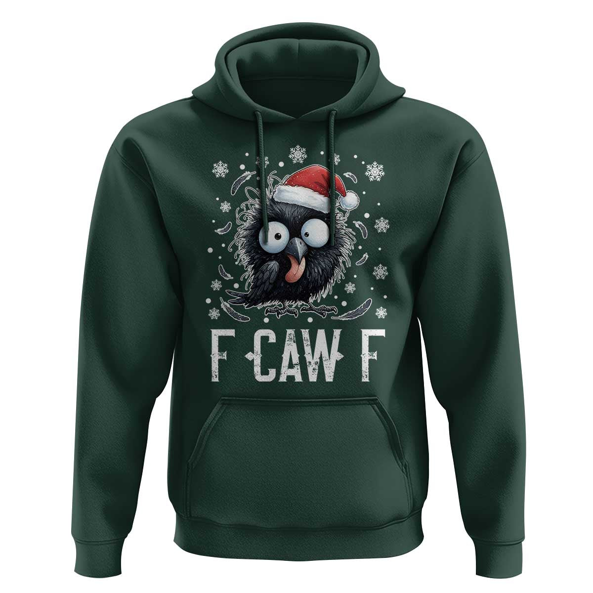 Funny F Caw F Christmas Crow Hoodie Santa Raven Xmas Holiday - Wonder Print Shop