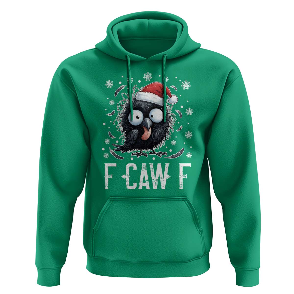 Funny F Caw F Christmas Crow Hoodie Santa Raven Xmas Holiday - Wonder Print Shop