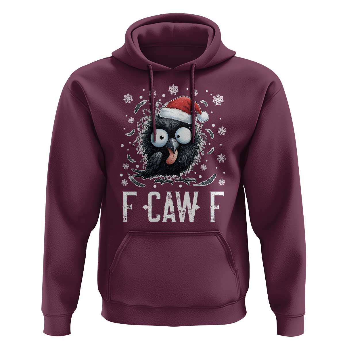Funny F Caw F Christmas Crow Hoodie Santa Raven Xmas Holiday - Wonder Print Shop