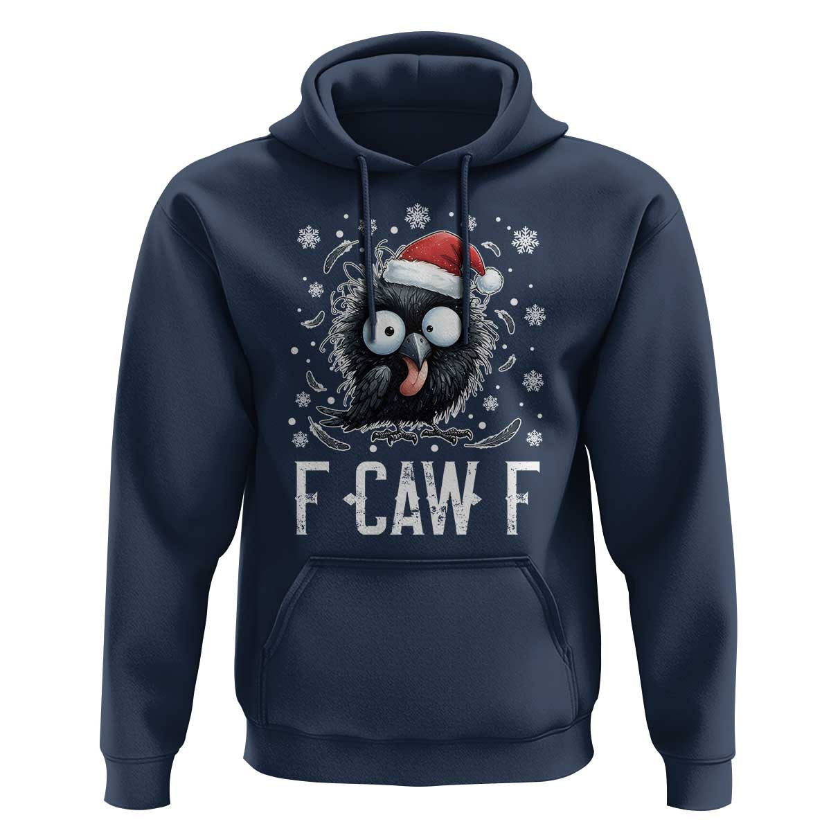 Funny F Caw F Christmas Crow Hoodie Santa Raven Xmas Holiday - Wonder Print Shop