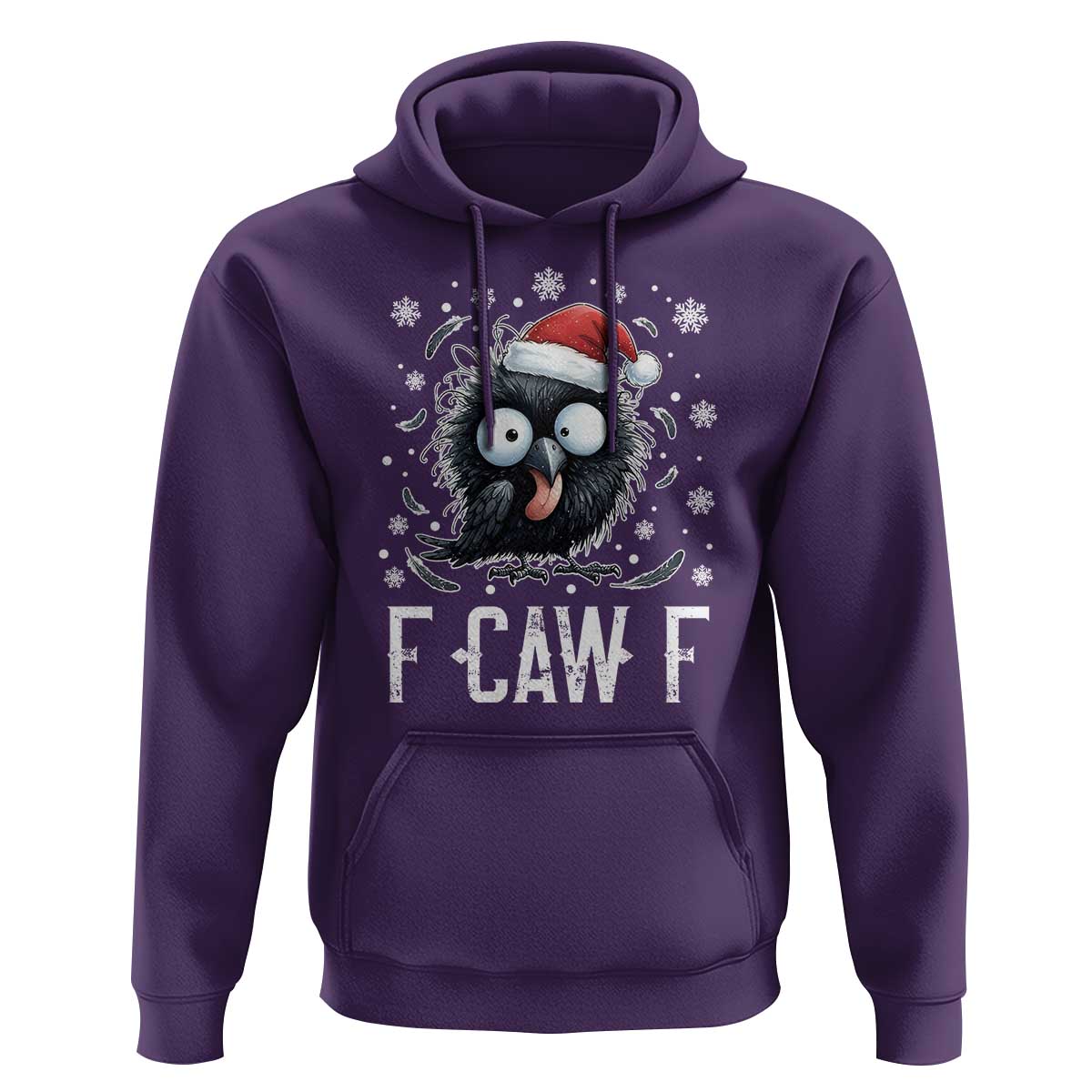 Funny F Caw F Christmas Crow Hoodie Santa Raven Xmas Holiday - Wonder Print Shop