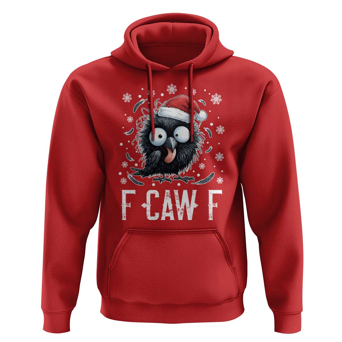 Funny F Caw F Christmas Crow Hoodie Santa Raven Xmas Holiday - Wonder Print Shop