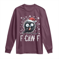 Funny F Caw F Christmas Crow Long Sleeve Shirt Santa Raven Xmas Holiday - Wonder Print Shop