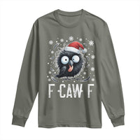 Funny F Caw F Christmas Crow Long Sleeve Shirt Santa Raven Xmas Holiday - Wonder Print Shop