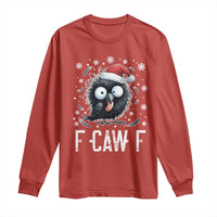 Funny F Caw F Christmas Crow Long Sleeve Shirt Santa Raven Xmas Holiday - Wonder Print Shop