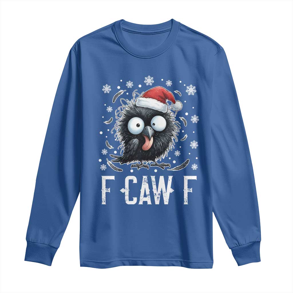 Funny F Caw F Christmas Crow Long Sleeve Shirt Santa Raven Xmas Holiday - Wonder Print Shop