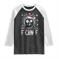 Funny F Caw F Christmas Crow Raglan Shirt Santa Raven Xmas Holiday - Wonder Print Shop