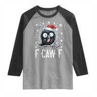 Funny F Caw F Christmas Crow Raglan Shirt Santa Raven Xmas Holiday - Wonder Print Shop