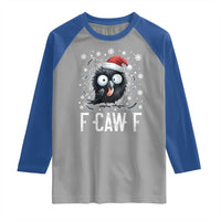 Funny F Caw F Christmas Crow Raglan Shirt Santa Raven Xmas Holiday - Wonder Print Shop