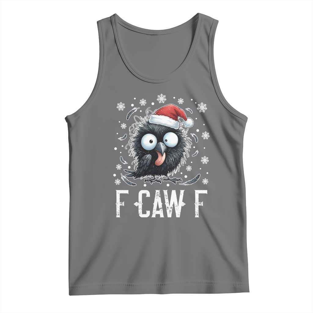 Funny F Caw F Christmas Crow Tank Top Santa Raven Xmas Holiday - Wonder Print Shop