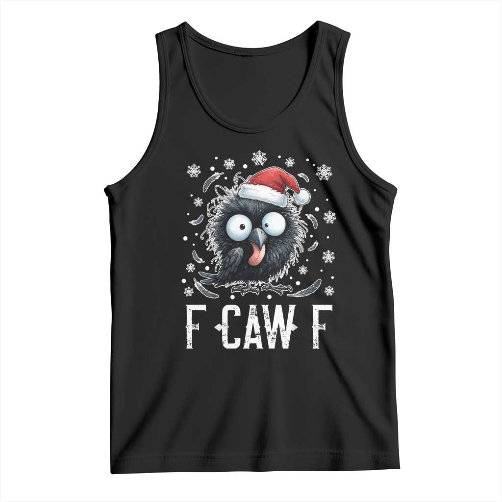 Funny F Caw F Christmas Crow Tank Top Santa Raven Xmas Holiday - Wonder Print Shop