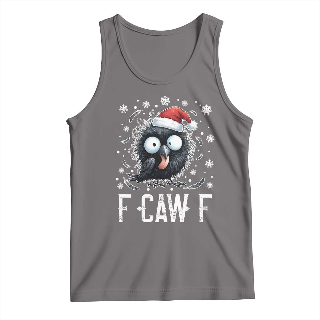 Funny F Caw F Christmas Crow Tank Top Santa Raven Xmas Holiday - Wonder Print Shop