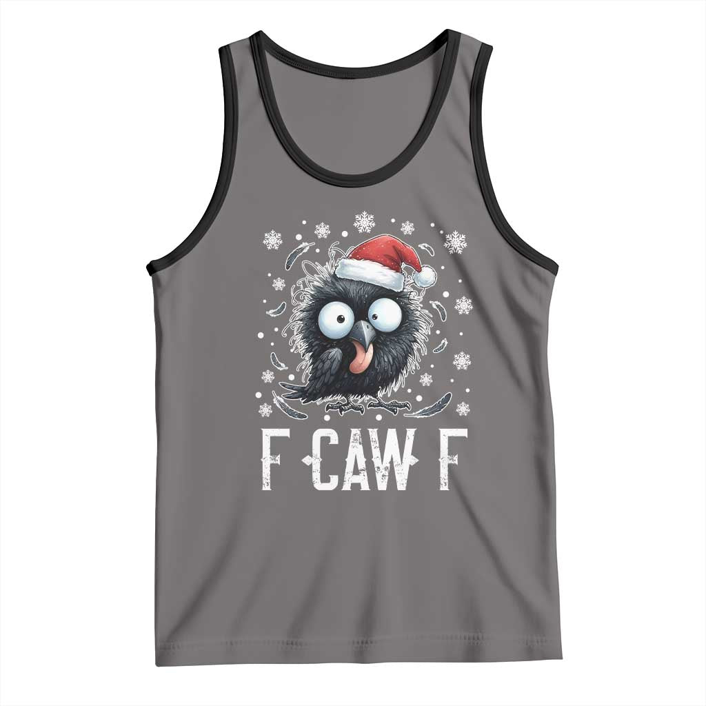 Funny F Caw F Christmas Crow Tank Top Santa Raven Xmas Holiday - Wonder Print Shop