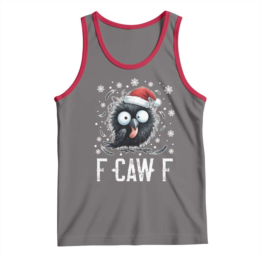 Funny F Caw F Christmas Crow Tank Top Santa Raven Xmas Holiday - Wonder Print Shop