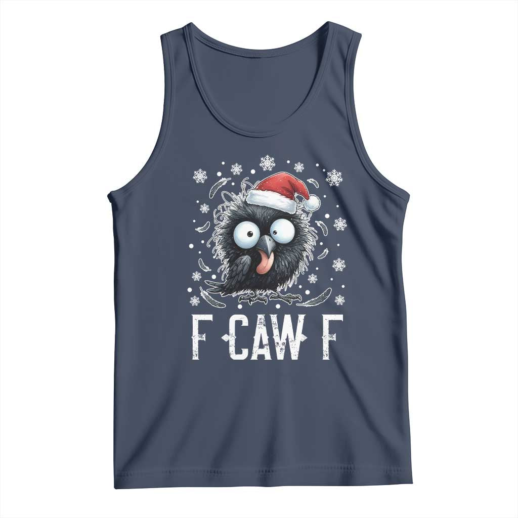 Funny F Caw F Christmas Crow Tank Top Santa Raven Xmas Holiday - Wonder Print Shop