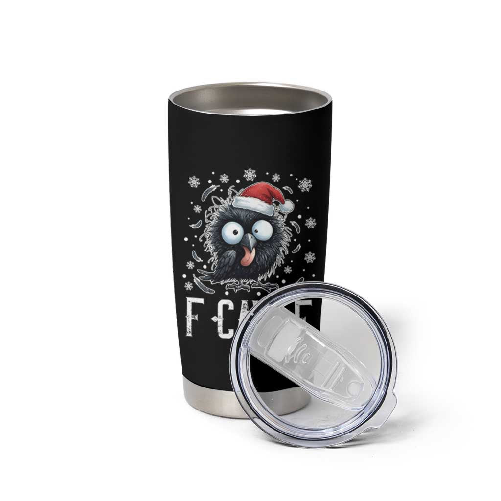 Funny F Caw F Christmas Crow Tumbler Cup Santa Raven Xmas Holiday - Wonder Print Shop