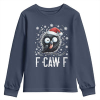 Funny F Caw F Christmas Crow Youth Sweatshirt Santa Raven Xmas Holiday - Wonder Print Shop