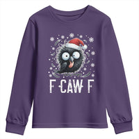 Funny F Caw F Christmas Crow Youth Sweatshirt Santa Raven Xmas Holiday - Wonder Print Shop