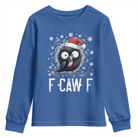 Funny F Caw F Christmas Crow Youth Sweatshirt Santa Raven Xmas Holiday - Wonder Print Shop