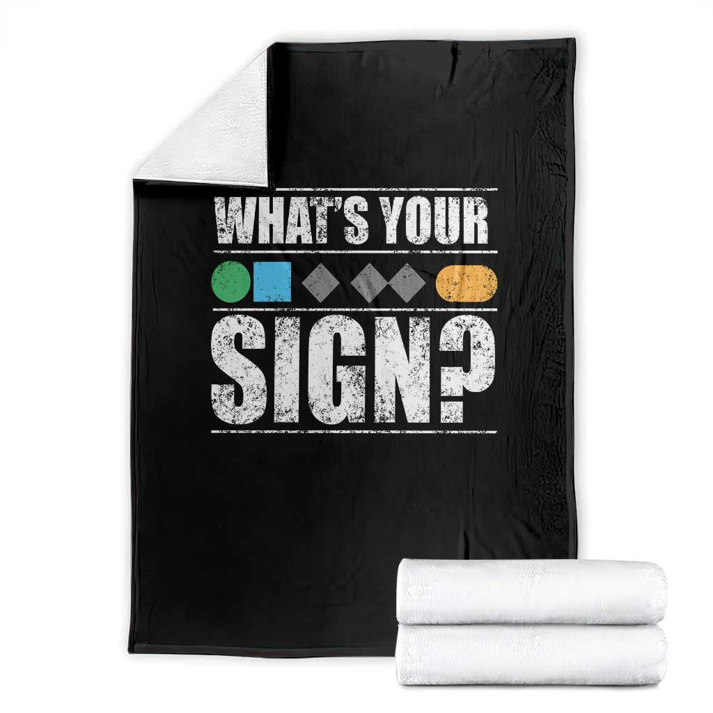 Funny Ski Snowboard Whats Your Sign Throw Blanket - Wonder Print Shop