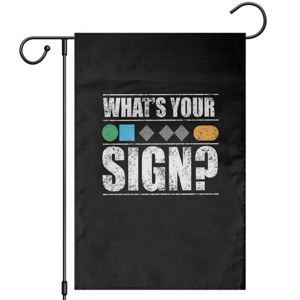 Funny Ski Snowboard Whats Your Sign Garden Flag - Wonder Print Shop