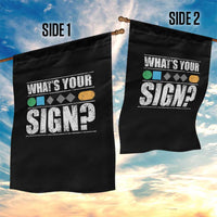 Funny Ski Snowboard Whats Your Sign Garden Flag - Wonder Print Shop