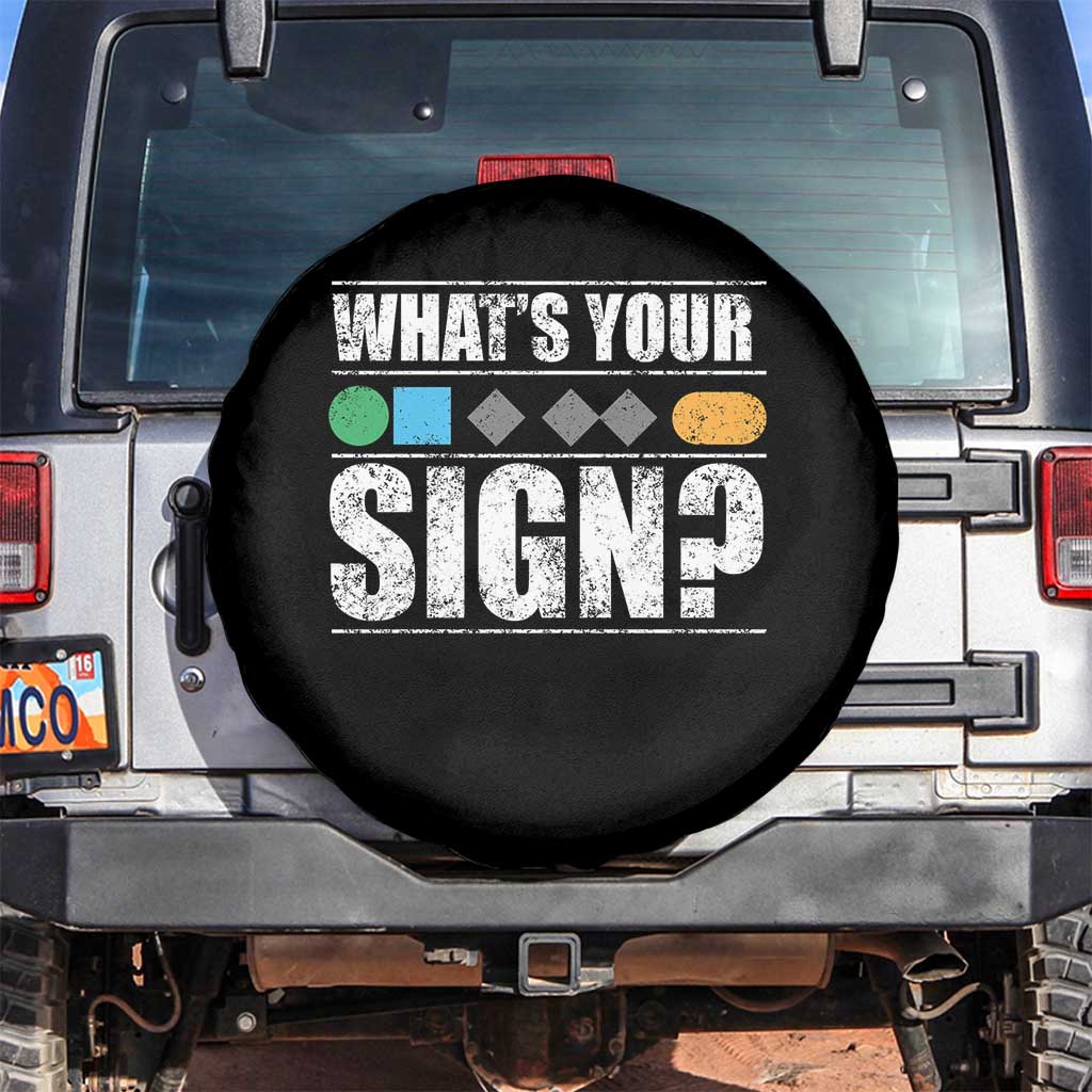 Funny Ski Snowboard Whats Your Sign Spare Tire Cover - Wonder Print Shop