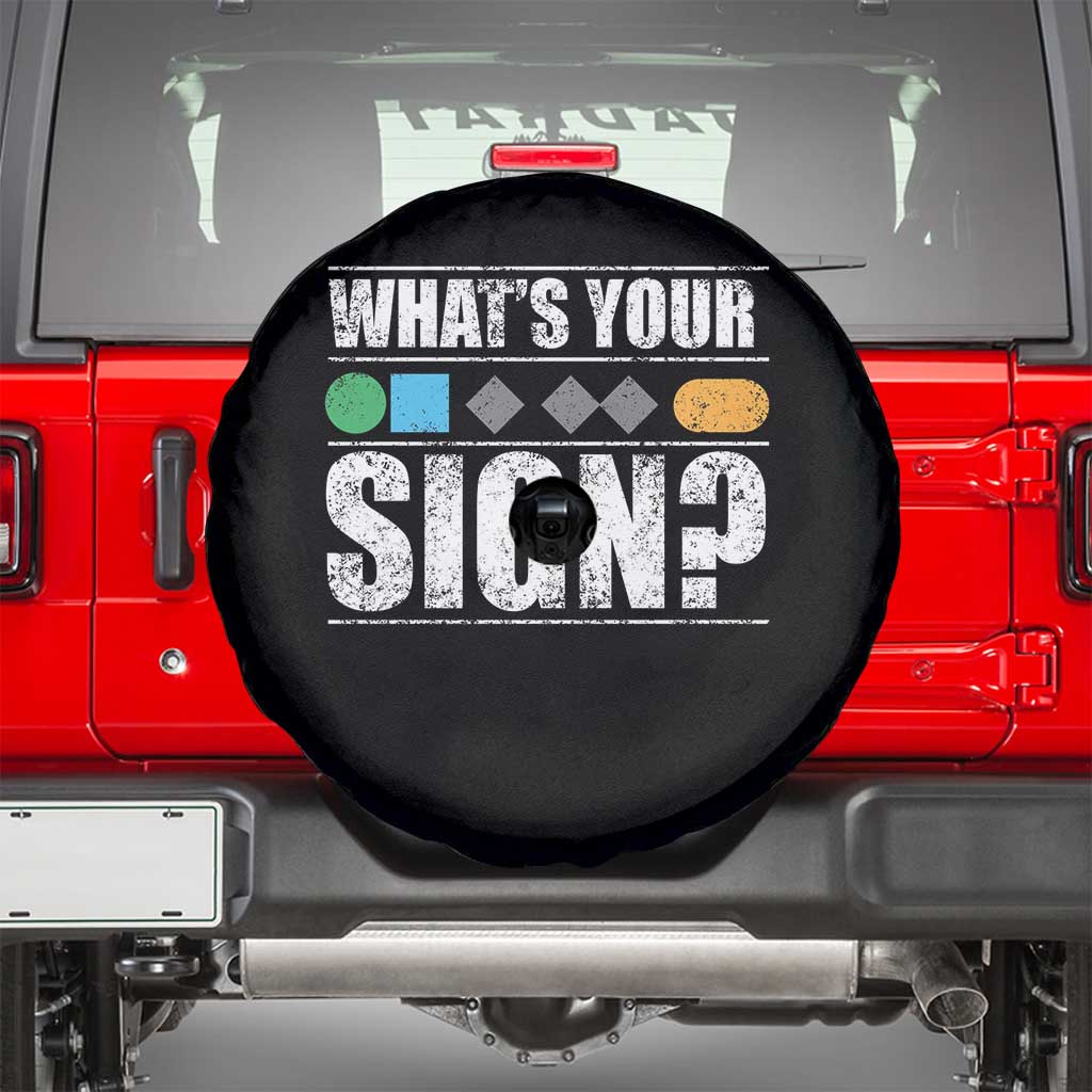 Funny Ski Snowboard Whats Your Sign Spare Tire Cover - Wonder Print Shop