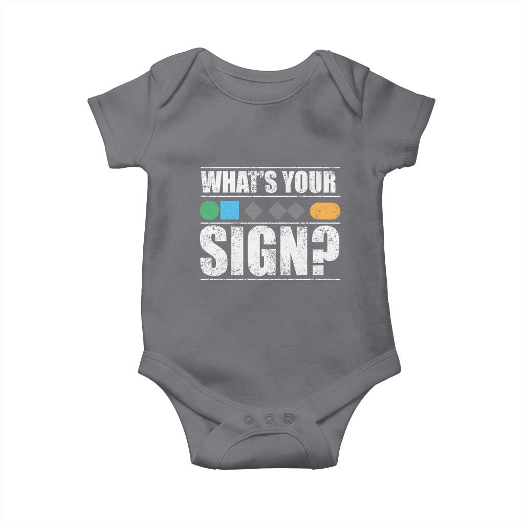 Funny Ski Snowboard Whats Your Sign Baby Onesie - Wonder Print Shop